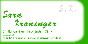 sara kroninger business card